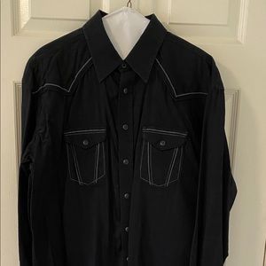 Panhandle Long Sleeve Dress Shirt Black Large